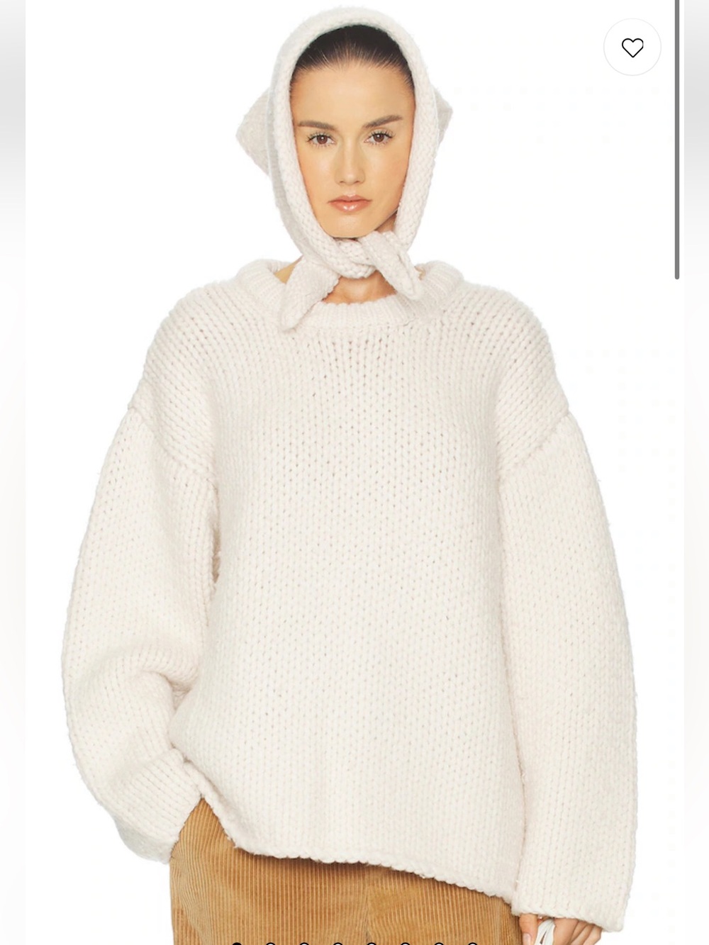 Relaxed Cream Chunky Crewneck Sweater